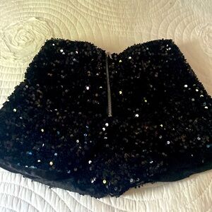 Black Sequins Shorts
